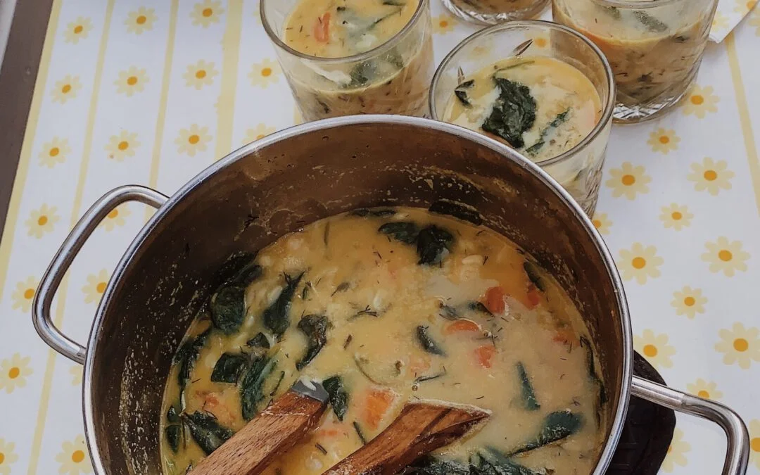 Fresh orzo soup