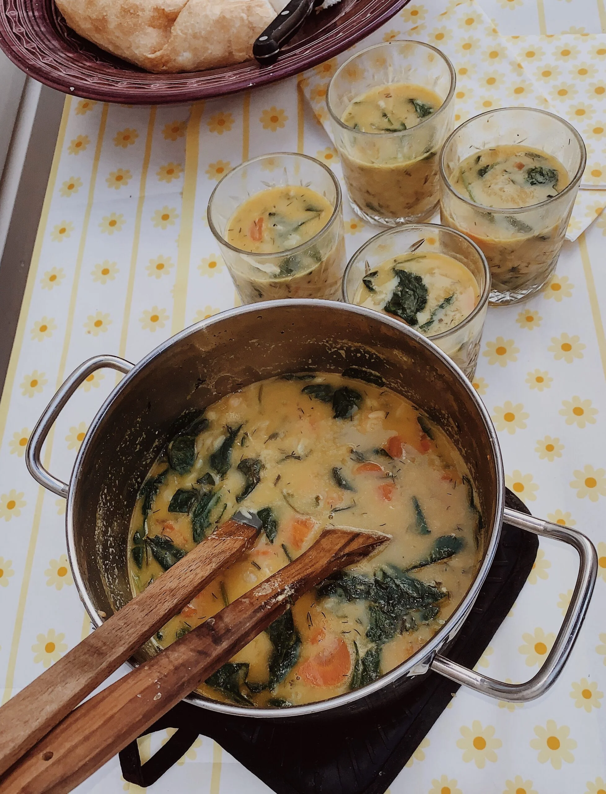 Fresh orzo soup