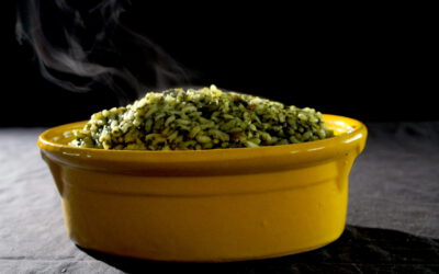 Spinazie-koriander risotto