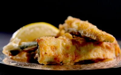 Fried courgette strips