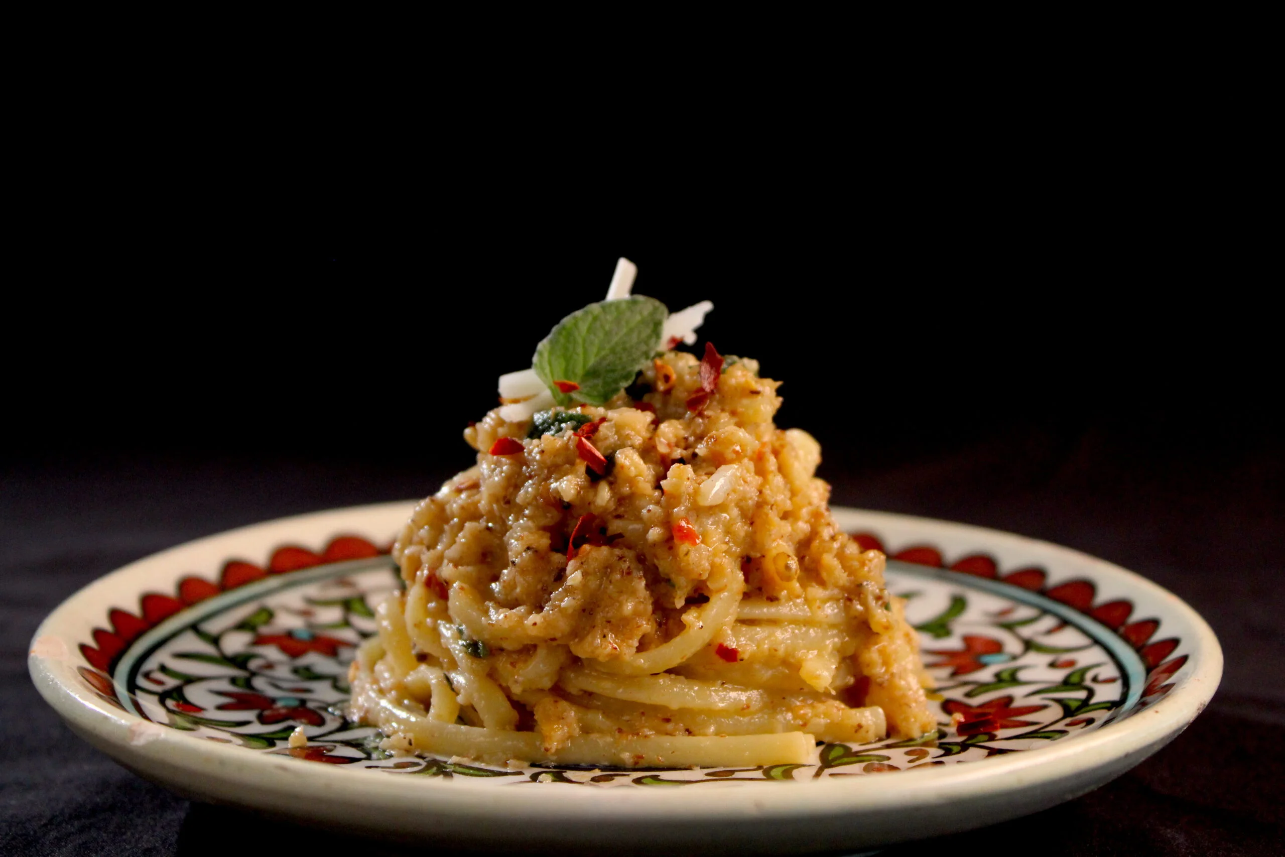 Pasta met bloemkoolkrokant