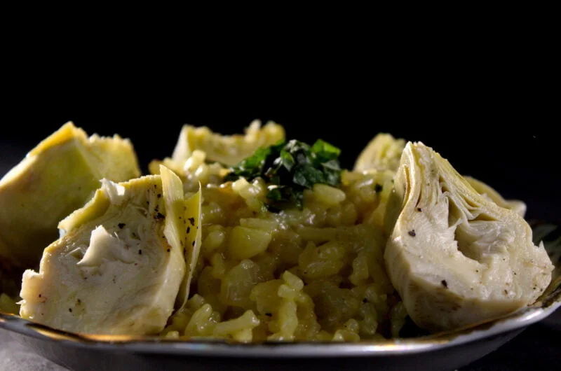 Risotto met artisjokharten en citroenzest