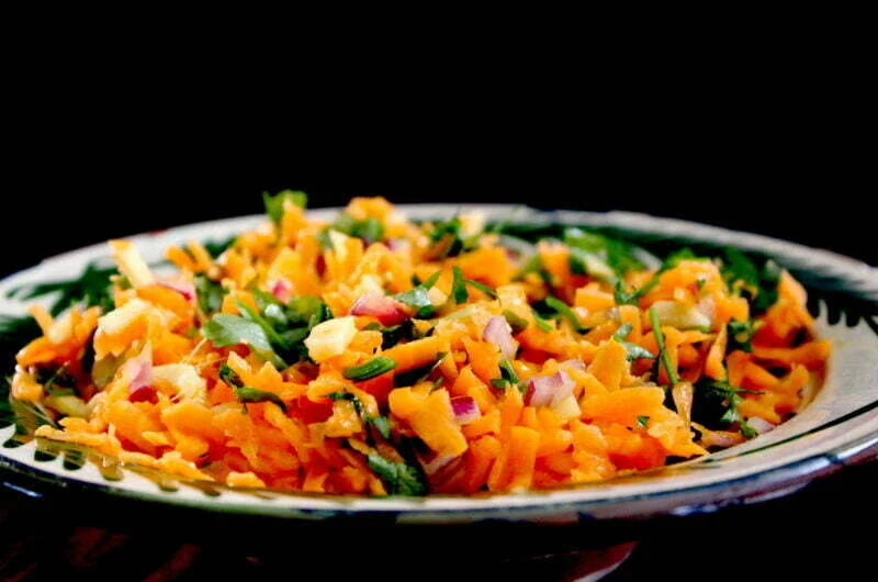 Wortelsalade met cardamom, gember en citroen