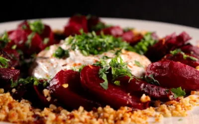 Smoked red beetroot with caramel crunch