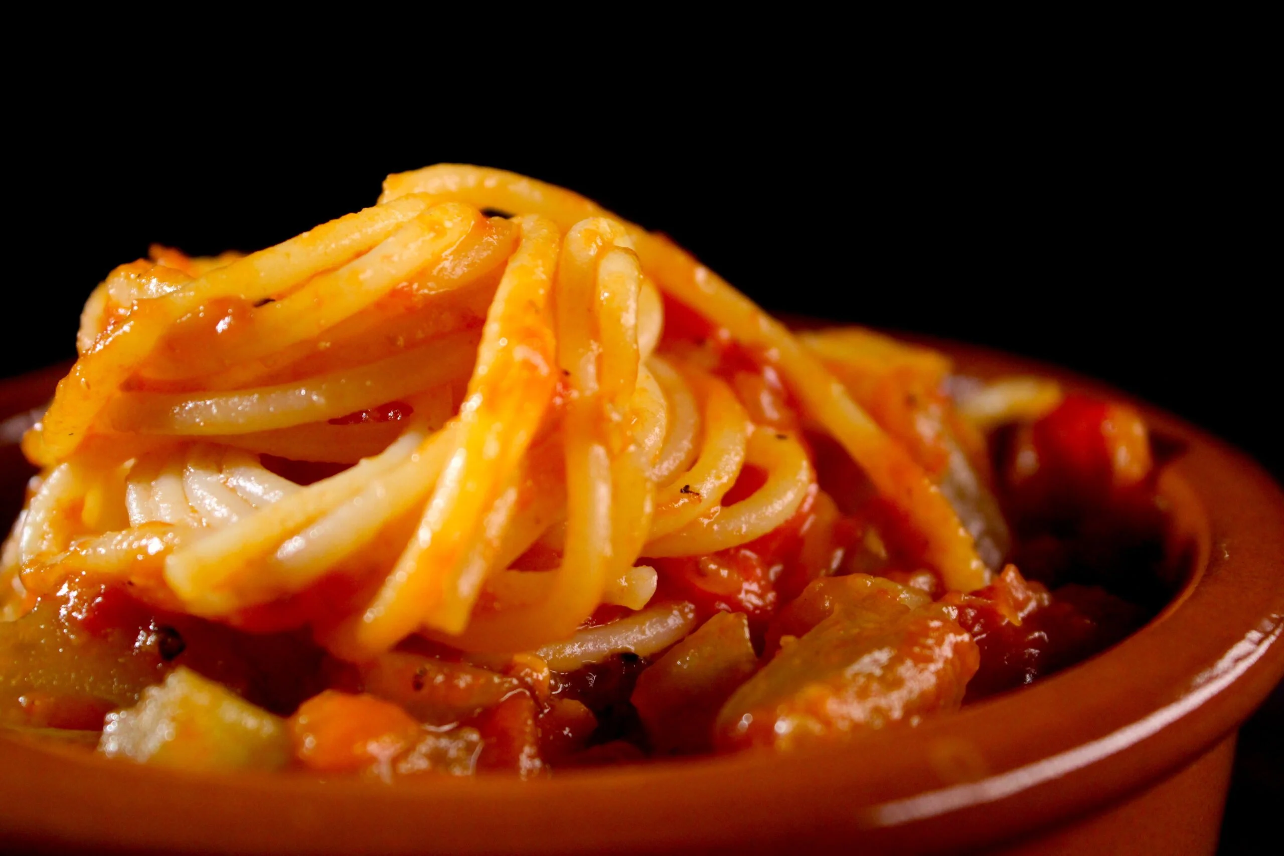 Pasta with soft celery tomato sauce