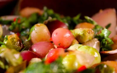 Brussels sprouts with red grapes and sherry