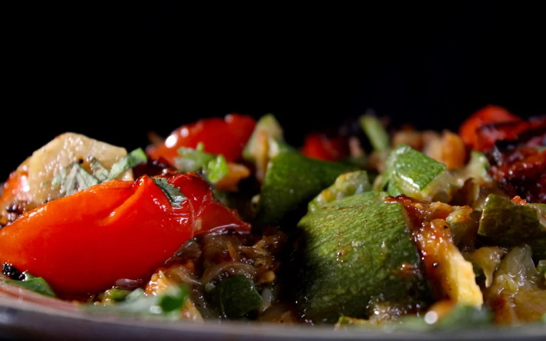 Courgette ‘puree’ met tomaten
