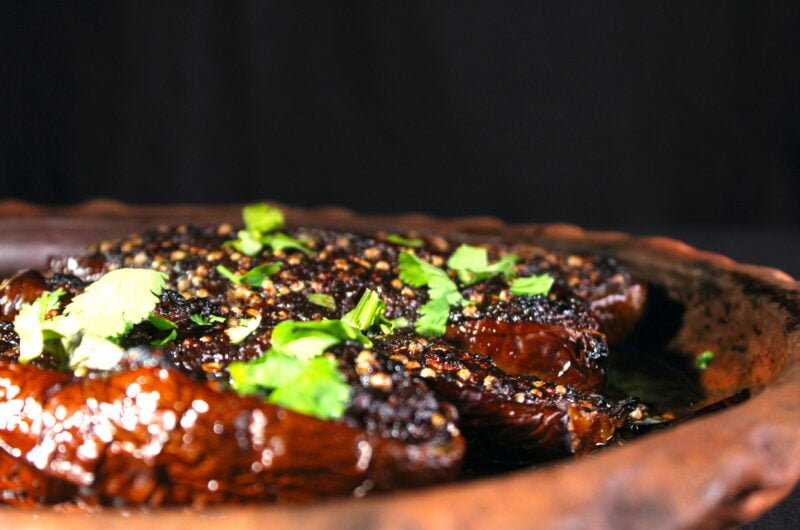 Delicious roasted eggplant in tamarind sauce