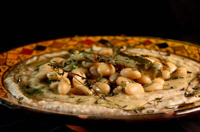Lima bean puree with garlic aioli