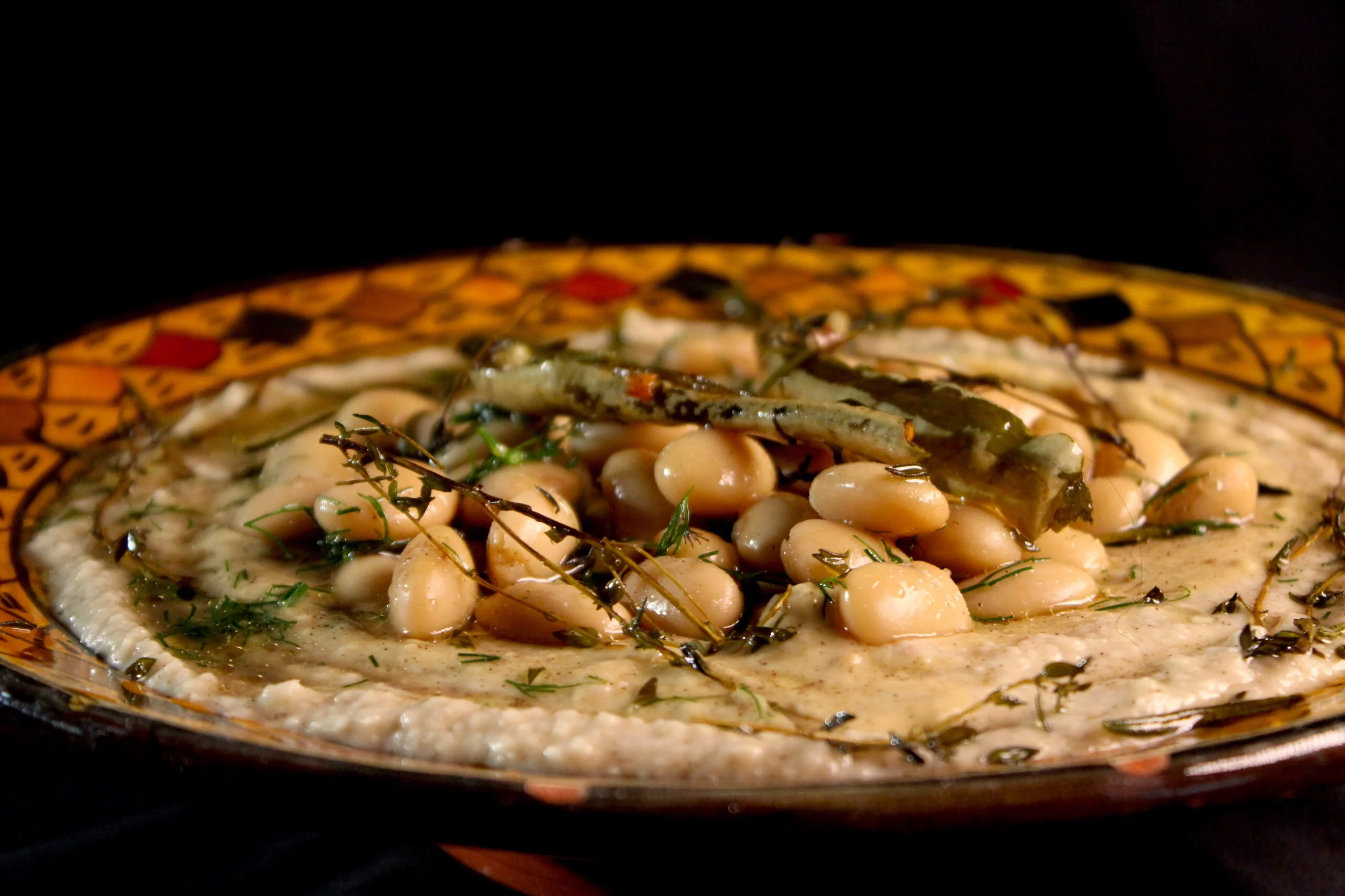 Limabonenpuree met knoflook aïoli