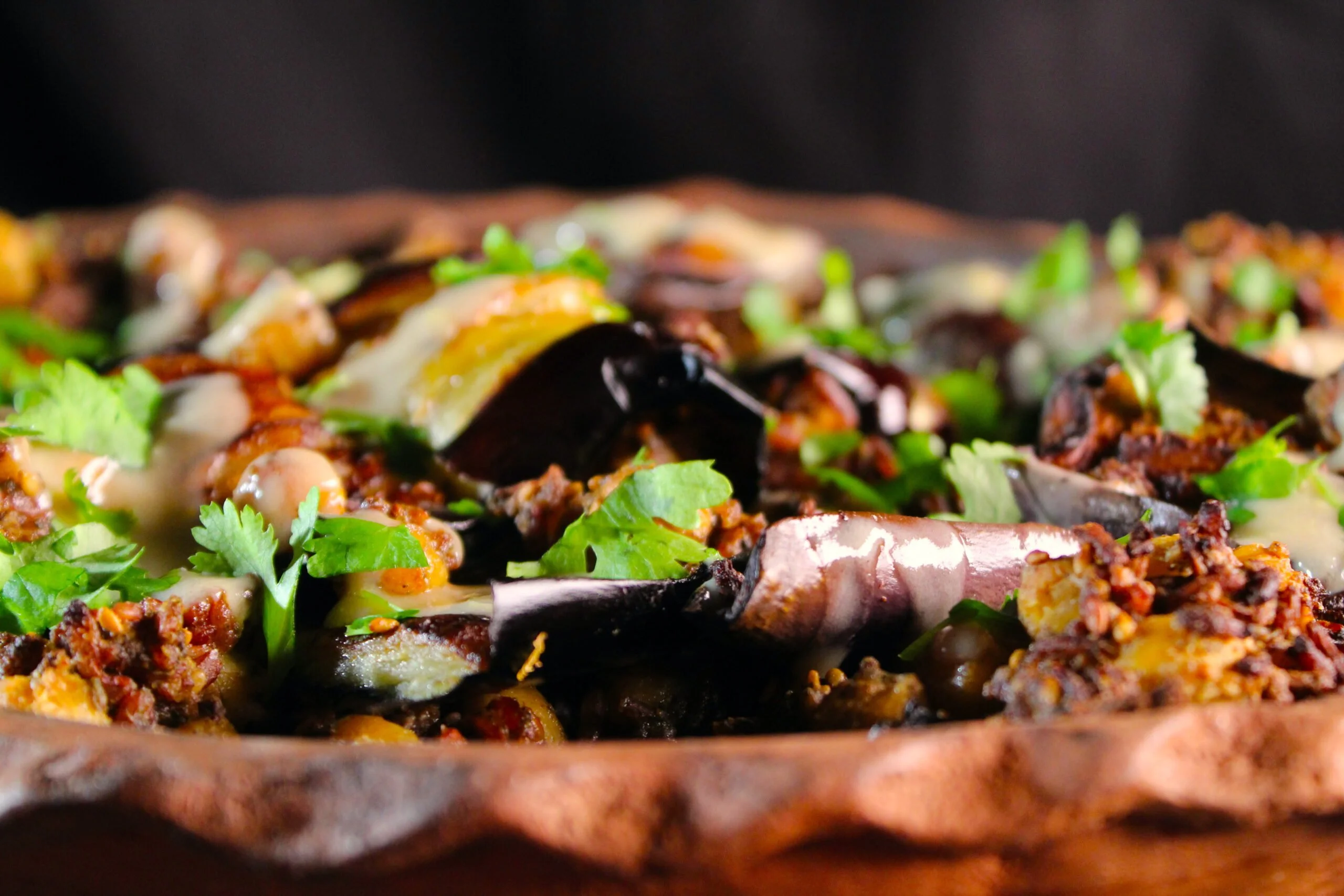 Eggplant rice rolls with lemon tahina sauce