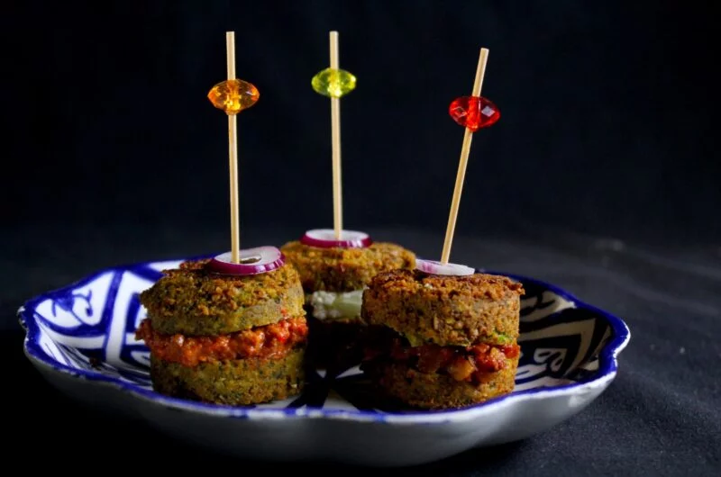 Spectacularly filled falafel as a snack