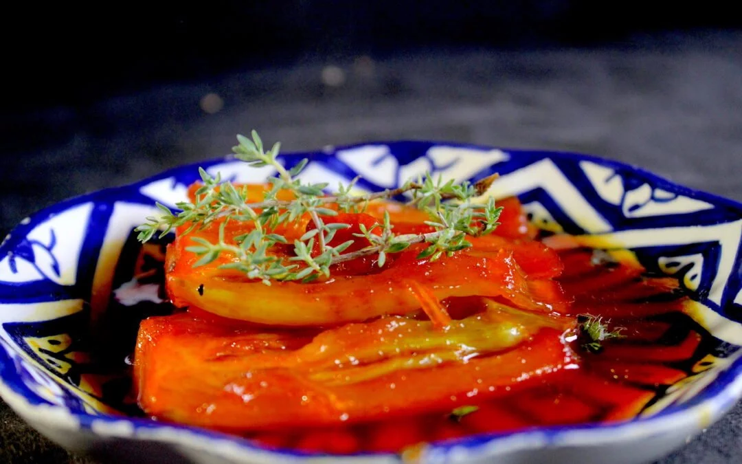 Caramelized fennel in saffron sauce