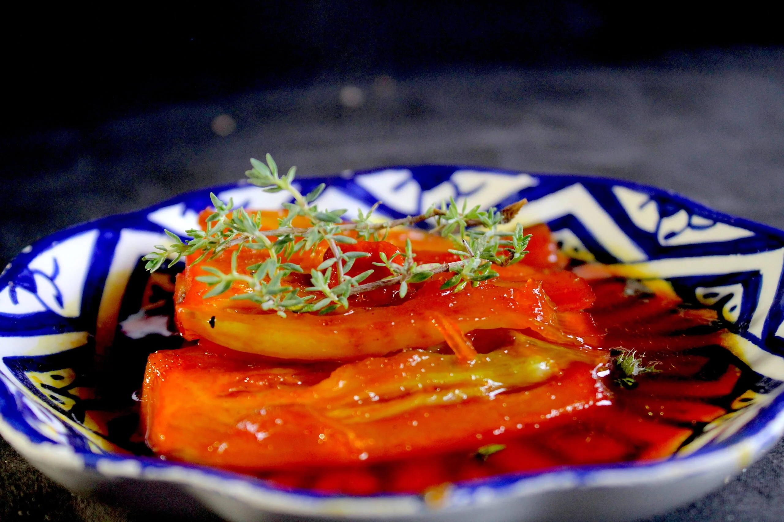 Caramelized fennel in saffron sauce