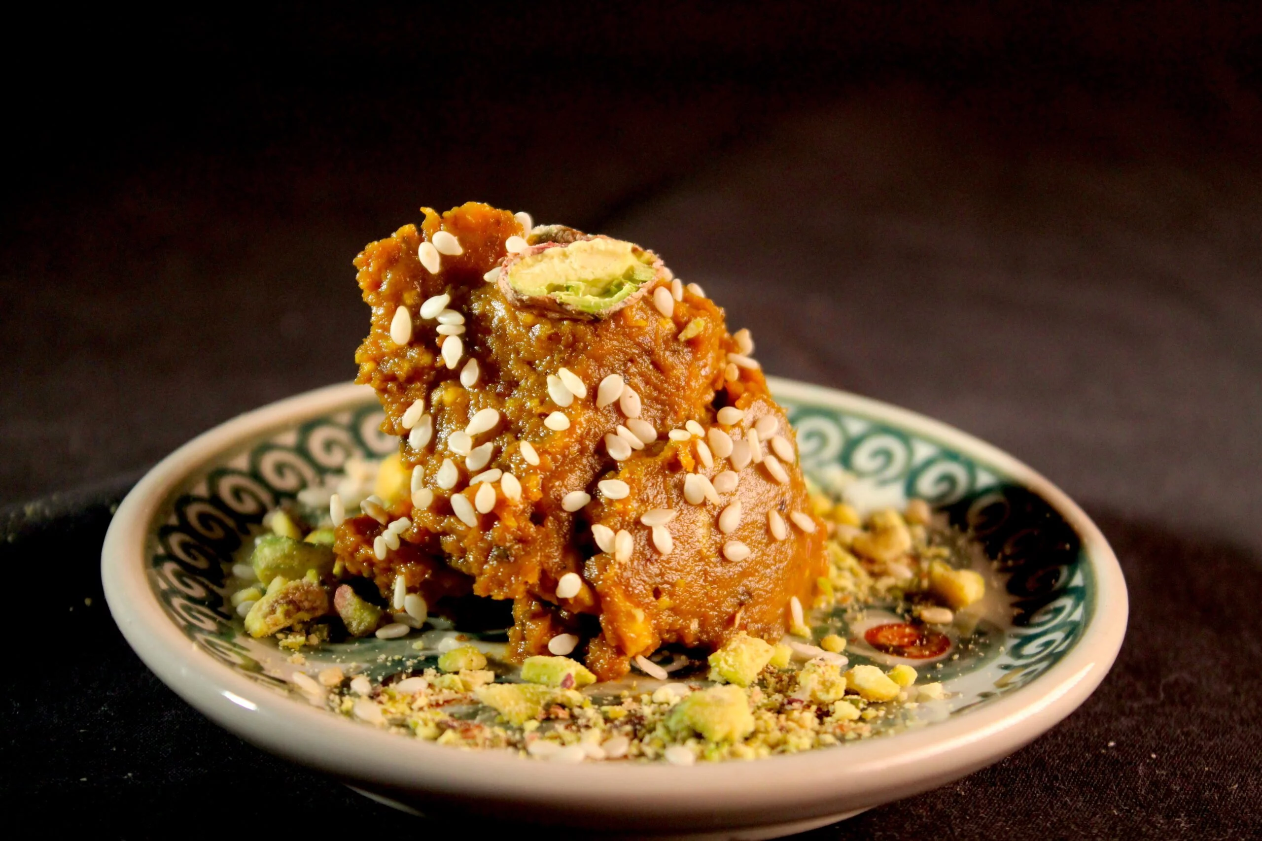 Moroccan squash puree with pistachio