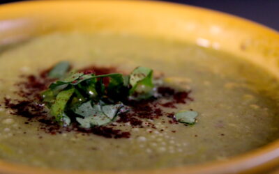 Prei-pistache soep met sumac