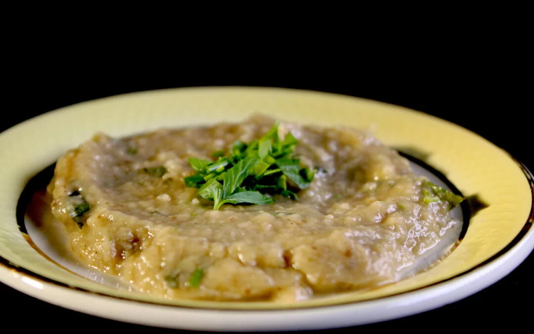 Tastiest eggplant dip with pickled lemon