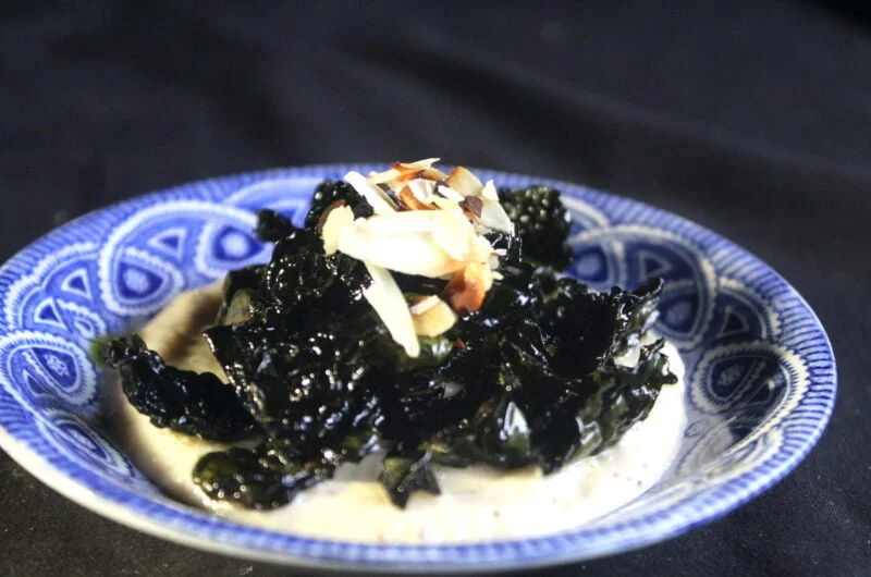 Aardpeerpuree met in citroenboter gebakken cavolo nero
