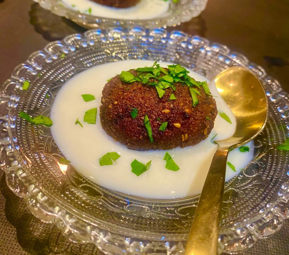 Kruidige kibbeh balletjes van pompoen