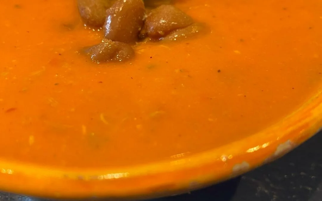 Tomato soup with borlotti beans and fennel seeds