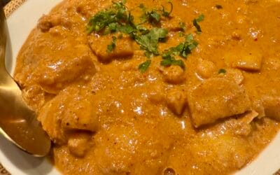 Turnip in tahina sauce with chickpeas, cumin, coriander seeds and smoked paprika